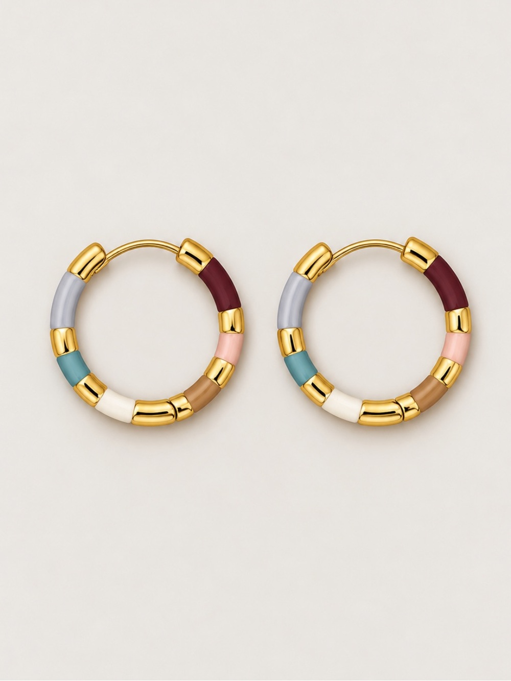 New! Gold Colorblock Huggie Hoop Earrings NWOT